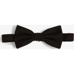 Tommy Hilfiger Tailored - Muszka męska z jedwabiu, czarny. Czarne muszki męskie Tommy Hilfiger Tailored, bez wzorów, prążkowane. Za 179,95 zł.