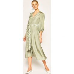 Sukienka koszulowa Marella Zip 32212502. Zielone sukienki damskie Marella, na co dzień, bez wzorów, z elastanu, z koszulowym kołnierzykiem, bez rękawów, proste. Za 1299,00 zł.
