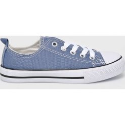American Club - Tenisówki dziecięce. Niebieskie trampki dziewczęce American CLUB, bez wzorów, z gumy, na sznurówki. W wyprzedaży za 34,90 zł.