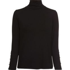 Shirt z golfem bonprix czarny. Czarne koszulki damskie marki bonprix, bez wzorów, z golfem. Za 69,99 zł.