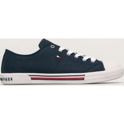Tommy Hilfiger - Tenisówki dziecięce. Białe trampki dziewczęce TOMMY HILFIGER, bez wzorów, z gumy, na sznurówki. Za 279,90 zł.