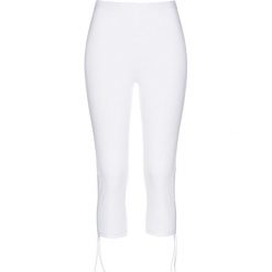Spodnie damskie: Legginsy rybaczki bonprix biały