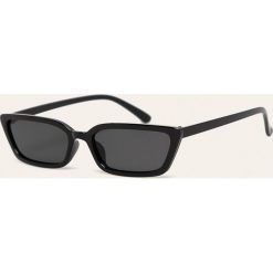 Answear - Okulary przeciwsłoneczne. Czarne okulary przeciwsłoneczne damskie ANSWEAR, prostokątne. Za 49,90 zł.