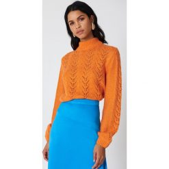 Swetry klasyczne damskie: NA-KD Trend Dzianinowy sweter – Orange