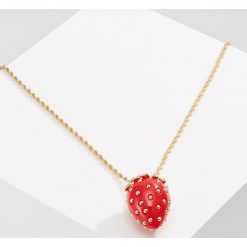Naszyjniki damskie: Kenneth Jay Lane CHAIN STUDS STRAWBERRY PENDANT Naszyjnik red