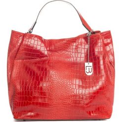 Torebki klasyczne damskie: Skórzana torebka w kolorze czerwonym – 50 x 28 x 15 cm