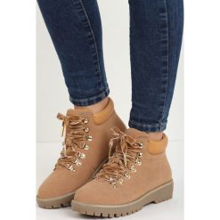 Camelowe Traperki Bad Romance. Brązowe buty zimowe damskie Born2be, z weluru, na niskim obcasie. Za 79,99 zł.