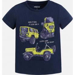 Mayoral - T-shirt dziecięcy 92-134 cm. Czarne t-shirty męskie marki Mayoral, m, z nadrukiem, z bawełny, z okrągłym kołnierzem. Za 64,90 zł.
