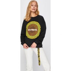 Desigual - Bluza. Czarne bluzy damskie z nadrukiem marki Desigual, s, z bawełny, bez kaptura. Za 349,90 zł.