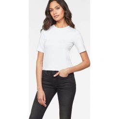 G-Star Raw - T-shirt. Białe bluzki damskie G-Star RAW, s, bez wzorów, z elastanu, z okrągłym kołnierzem. W wyprzedaży za 89,90 zł.