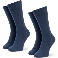 Zestaw 2 par wysokich skarpet męskich LEVI'S - 963016001 Navy 321. Niebieskie skarpetki męskie z elastanu. Za 39,99 zł.