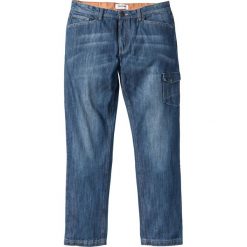 Dżinsy ze stretchem w stylu biker SLIM, 7/8 bonprix ciemnoniebieski. Niebieskie jeansy damskie bonprix. Za 109,99 zł.
