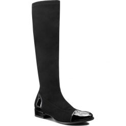 Kozaki SAGAN - 2797 Czarny Lycra/Czarny Lakier. Czarne buty zimowe damskie marki Kazar, z futra, przed kolano, na wysokim obcasie, na koturnie. Za 289,00 zł.