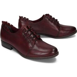 TAMARIS 23220-23 537 merlot, półbuty damskie. Czerwone półbuty damskie Tamaris, bez wzorów, ze skóry, na niskim obcasie, na obcasie, na sznurówki. Za 299,90 zł.