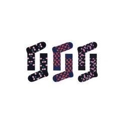 Skarpety Happy Socks 3-pack Fruitmix. Czarne skarpetki damskie Happy Socks, bez wzorów. Za 75,51 zł.