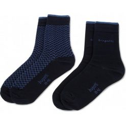 Zestaw 2 par wysokich skarpet unisex BUGATTI - 6279 Navy 545. Niebieskie skarpetki damskie Bugatti, bez wzorów, z elastanu. W wyprzedaży za 29,00 zł.