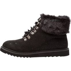 Botki damskie lity: Pieces PSEVAN BOOT Botki sznurowane black