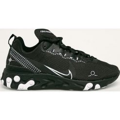 Nike - Buty React Element 55. Czarne sneakersy męskie Nike, z gumy, na sznurówki. W wyprzedaży za 479,90 zł.