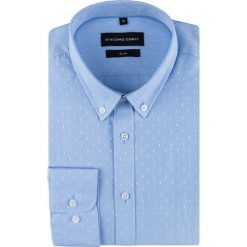 Koszula SIMONE KDNS000508. Niebieskie koszule męskie Giacomo Conti, m, bez wzorów, z bawełny, button down, z długim rękawem. Za 229,00 zł.