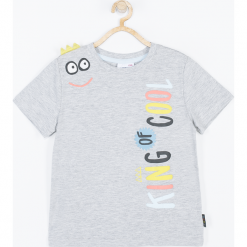 Koszulka. Szare t-shirty chłopięce z krótkim rękawem marki KING OF COOL, z aplikacjami. Za 39,90 zł.