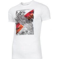 T-shirt męski TSM025A - biały. Koszulki męskie 4f. W wyprzedaży za 44,99 zł.