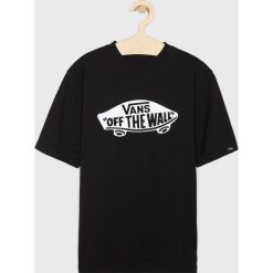 Vans - T-shirt dziecięcy 122-174 cm. Czarne t-shirty chłopięce Vans, z nadrukiem, z bawełny. Za 79,90 zł.