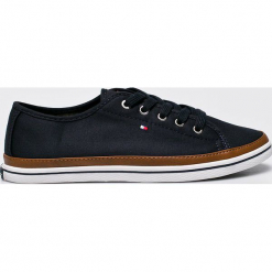 Tommy Hilfiger - Tenisówki. Czarne tenisówki damskie TOMMY HILFIGER, z materiału. W wyprzedaży za 199,90 zł.