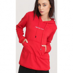 Czerwona Bluza Tension. Czerwone bluzy z kapturem damskie other, l. Za 74,99 zł.