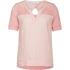 T-shirty damskie: Lniana koszulka w kolorze łososiowym
