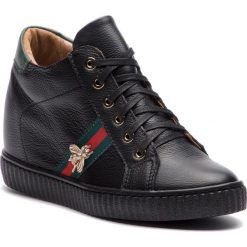 Sneakersy R.POLAŃSKI - 0959 Czarny Lico/Zielony. Czarne półbuty damskie R.Polański, ze skóry. W wyprzedaży za 299,00 zł.