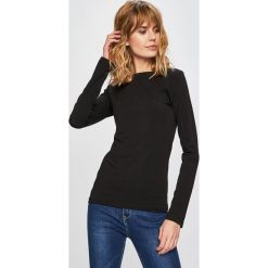 Answear - Bluzka. Czarne bluzki damskie ANSWEAR, l, bez wzorów, z elastanu, casualowe, bez kołnierzyka, bez rękawów. Za 49,90 zł.