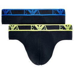 Komplet 2 par slipów Emporio Armani Underwear 111733 9P715 17020. Czarne slipy męskie Emporio Armani Underwear, xl, bez wzorów, z elastanu. W wyprzedaży za 109,00 zł.