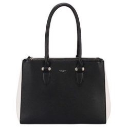 David Jones Torebka damska Black / White CM5017. Czarne torebki klasyczne damskie David Jones, bez wzorów, biznesowe, bez dodatków. W wyprzedaży za 174,00 zł.