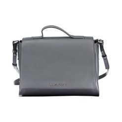 Torebka w kolorze szarym - (S)30 x (W)25 x (G)12 cm. Szare torebki klasyczne damskie Calvin Klein, w paski, ze skóry, na ramię, bez dodatków. W wyprzedaży za 599,95 zł.