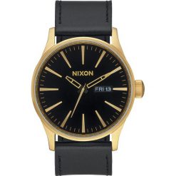 Biżuteria i zegarki męskie: Zegarek męski Nixon Sentry Leather Gold Black A1051513
