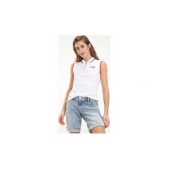 Koszulki polo z krótkim rękawem Tommy Jeans DW0DW06315 SLEVEELESS POLO. Białe koszulki damskie Tommy Jeans, s, bez wzorów, z jeansu, polo, z krótkim rękawem. Za 211,05 zł.