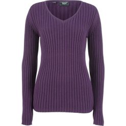 Sweter bawełniany w prążek bonprix ciemny lila. Czarne swetry klasyczne damskie marki bonprix, z denimu. Za 54,99 zł.