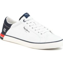 Tenisówki PEPE JEANS - Marton Low PMS30632 White 800. Białe półbuty męskie Pepe Jeans, na co dzień, bez wzorów, z jeansu, bez zapięcia. W wyprzedaży za 209,00 zł.
