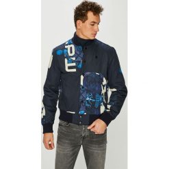 G-Star Raw - Kurtka bomber. Niebieskie płaszcze męskie G-Star RAW, m, bez wzorów, z bawełny, retro, krótkie, bez kaptura. W wyprzedaży za 449,90 zł.
