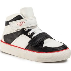 Sneakersy GUESS - FI5LSH ELE12 100H. Czarne trampki chłopięce Guess, z aplikacjami, ze skóry ekologicznej, na sznurówki. W wyprzedaży za 239,00 zł.