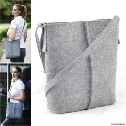 Torebka - Minimalistyczna z paskiem Szara. Szare torebki klasyczne damskie Pakamera, w paski. Za 79,00 zł.