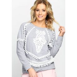 Bluzy damskie: Szara Bluza Pocahontas