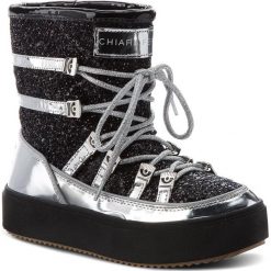 Śniegowce CHIARA FERRAGNI - 18AI-CF2121 Black. Czarne buty zimowe damskie marki Chiara Ferragni, z materiału. Za 1099,00 zł.