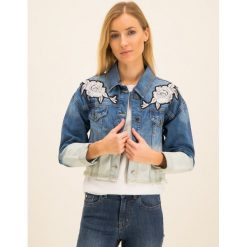 Kurtka jeansowa TwinSet 191TT2050. Niebieskie kurtki damskie Twinset, bez wzorów, z bawełny, bez kaptura. W wyprzedaży za 589,00 zł.