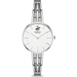 Zegarek kwarcowy w kolorze srebrnym. Szare, analogowe zegarki damskie Beverly Hills Polo Club, srebrne. W wyprzedaży za 269,95 zł.