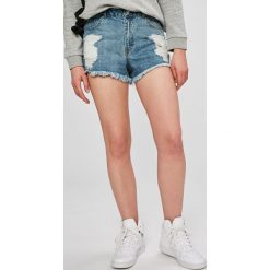 Missguided - Szorty. Niebieskie szorty damskie Missguided, bez wzorów, z bawełny, casualowe, z podwyższonym stanem. W wyprzedaży za 39,90 zł.