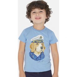 Mayoral - T-shirt dziecięcy 92-134 cm. Fioletowe t-shirty chłopięce Mayoral, z nadrukiem, z bawełny, bez rękawów. Za 59,90 zł.