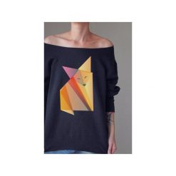 Lis origami czarny oversize z. Czarne bluzy damskie marki One mug a day, s, z nadrukiem, z bawełny, bez rękawów, bez kaptura. Za 149,00 zł.