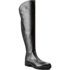 Muszkieterki BADURA - 9333-69-M Czarny 124. Czarne buty zimowe damskie Badura, z materiału, przed kolano, na wysokim obcasie. W wyprzedaży za 469,00 zł.