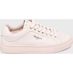 Pepe Jeans - Buty Adams Dully. Białe buty sportowe damskie Pepe Jeans, bez wzorów, z jeansu, sportowe. W wyprzedaży za 179,90 zł.